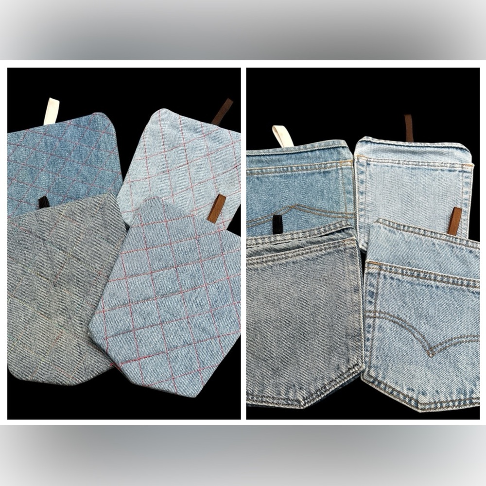 Lot 4 Denim Jeans Potholders Handmade